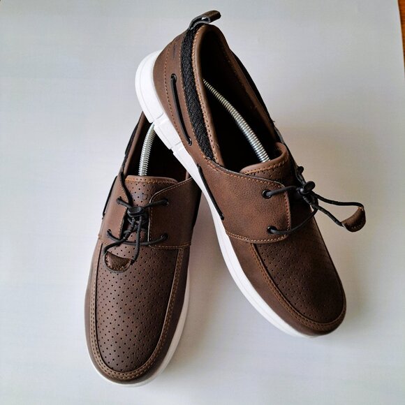 Speedo 2 Pair Mens (13D) Port Lightweight Top Sider Boat Shoes | Brown & Black - Picture 6 of 8